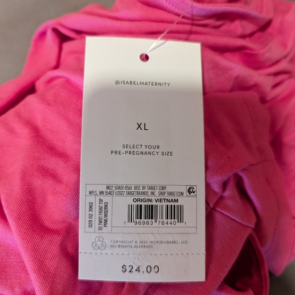 Isabel Maternity Twist Front Maternity Top Pink - Picture 6 of 6